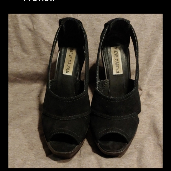 🌻 Steve Madden Peep Toe Platform Wedges - Picture 2 of 3